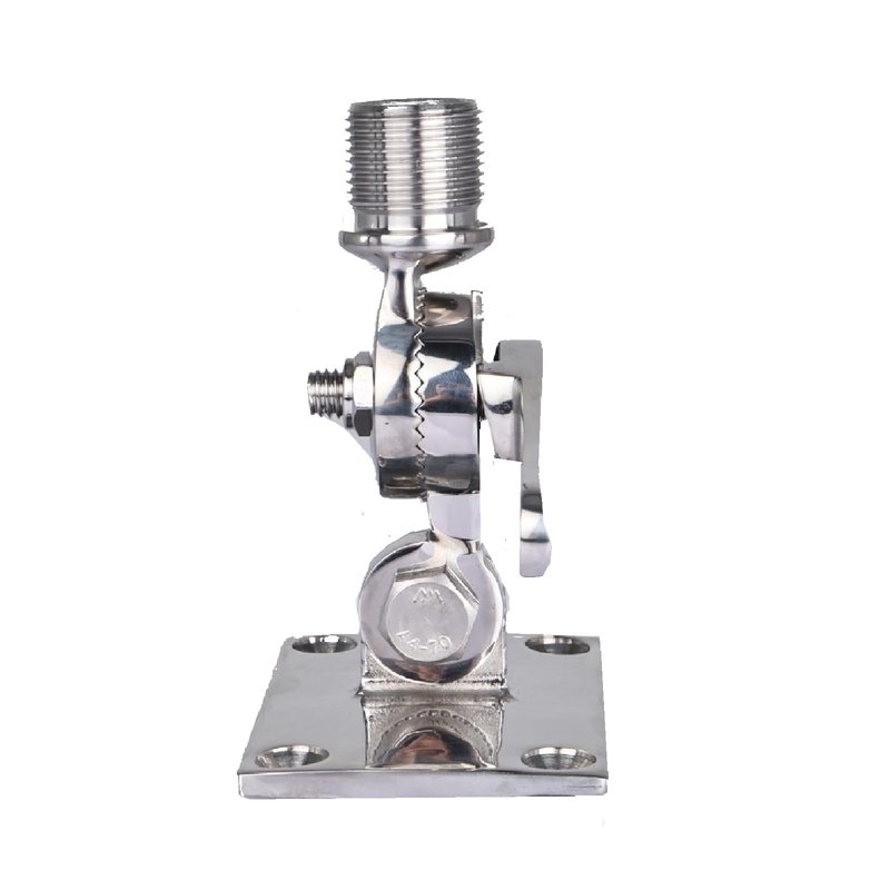 NovelBee Marine VHF Antenna Mount,316 Stainless Steel Antenna Adjustable Base Bracket Holder for Boats