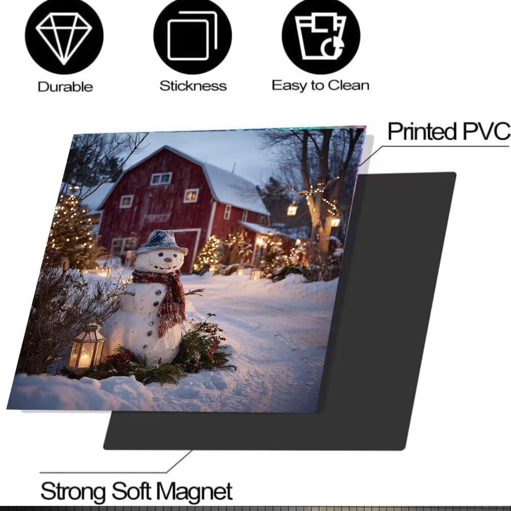Farm Red Barn Dishwasher Magnet Cover, Winter Snowman Magnetic Dishwasher Cover, Farmhouse Front Dishwasher Decal, Christmas Kitchen Decoration, 23"x 26" Magnetic