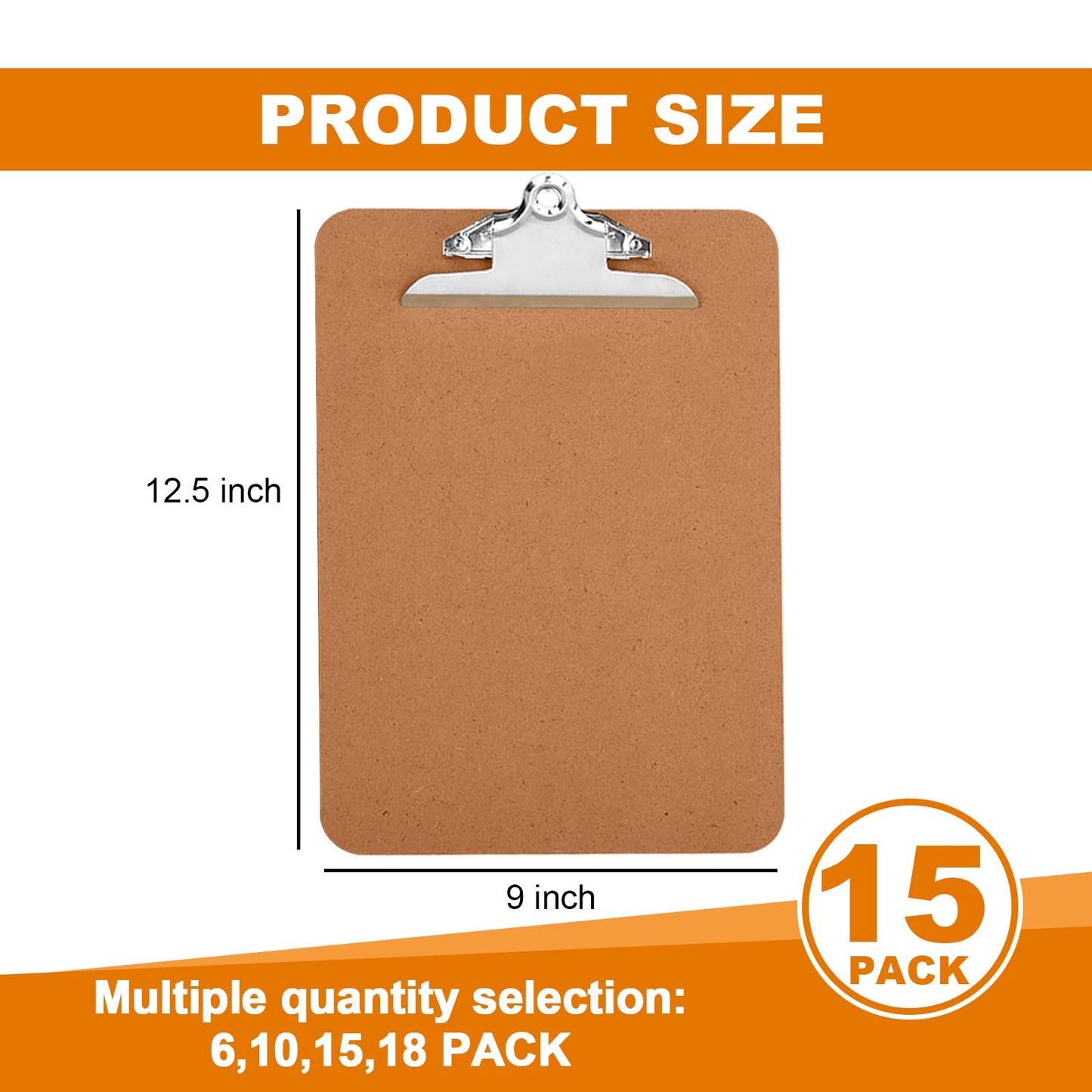 Clipboards, HERKKA 15 Pack Hardboard Office Clipboards Butterfly Clipboards Standard A4 Letter Size, ECO Friendly