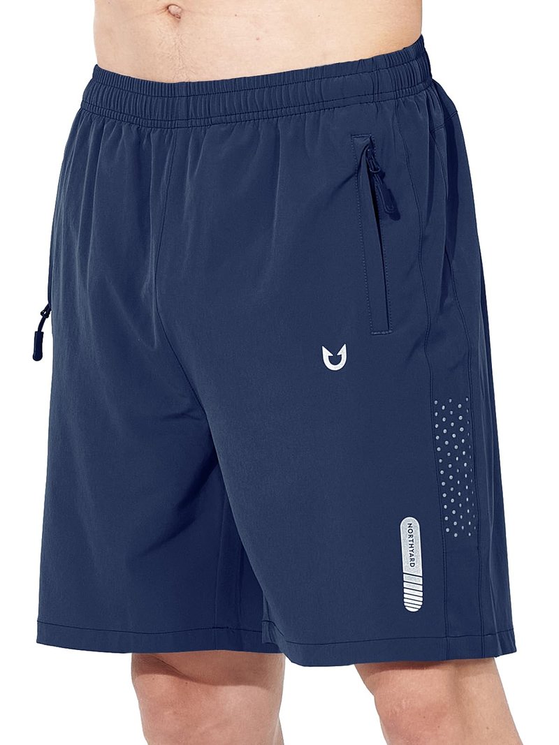 NORTHYARD Men's Athletic Running Shorts Gym Workout 7"/9"/5" Quick Dry Lightweight Sports Basketball Tennis 3 Zipper Pockets DARKBLUE 4XL