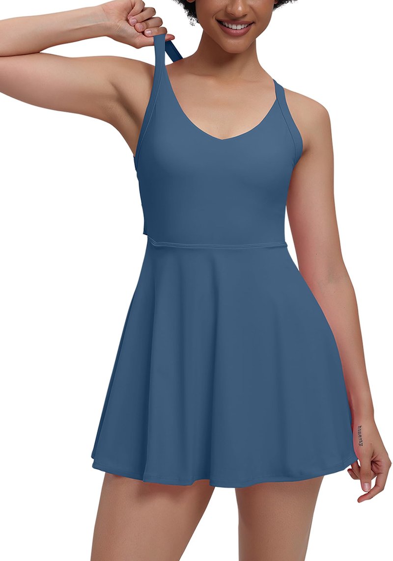 EUISVI Womens Tennis Workout Dress with Shorts Romper Golf Athletic Dresses for Women