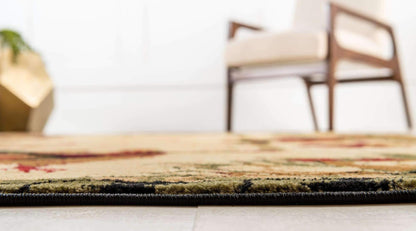 Unique Loom Barnyard Collection Area Rug - Farm (5' 3" Round, Cream/ Black)
