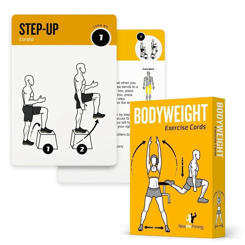 Bodyweight Training Cards Set - 50-Exercise Fitness Deck for Home/Gym, Beginner to Advanced, Customizable Workouts (Vol 1)