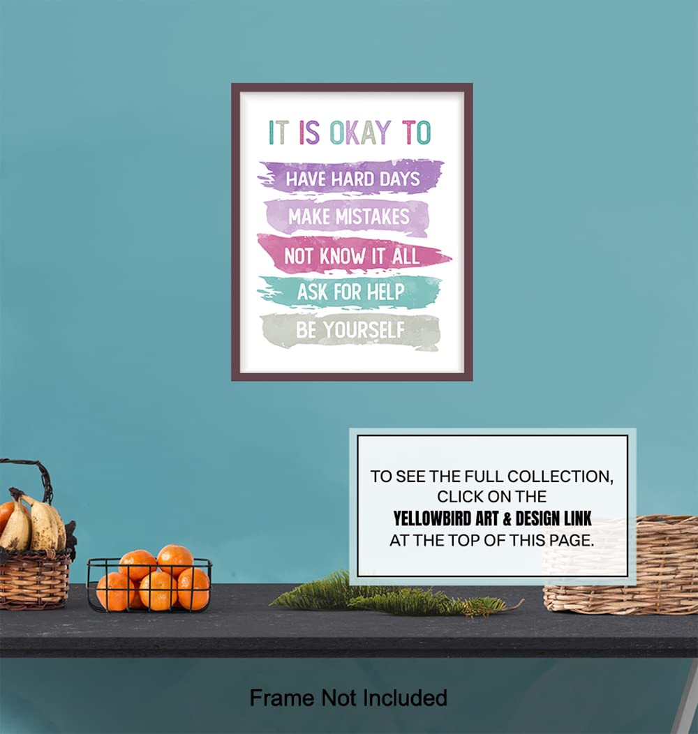 Inspiration Motivation Wall Art for Home Office Bedroom Bathroom - Positive Quotes Wall Decor - Encouragement Gift for Woman Teen Girls Daughter - Women's empowerment Poster - Classroom Decorations