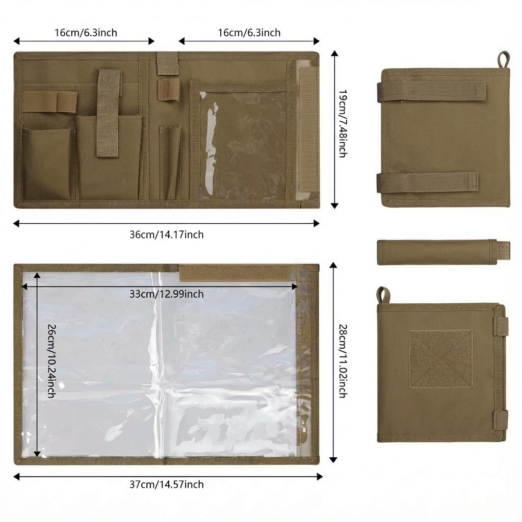 KOSIBATE Map Case, Military Map Protector, Water-resistant Map Pouch Holder for Outdoors or Hiking