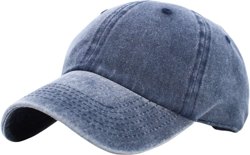 KB-PG-Low Washed Navy Original Classic Low Profile Cotton Hat Men Women Baseball Cap Dad Hat Adjustable Unconstructed Plain Cap