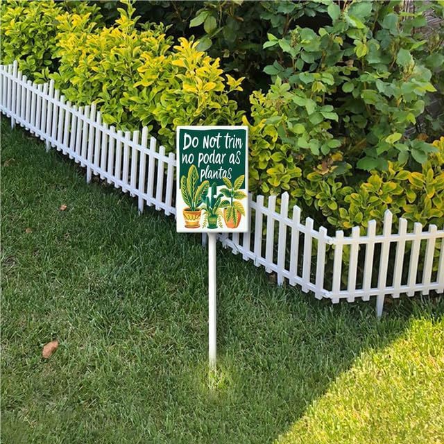 Uptell Do Not Trim No Podar As Plantas Yard Signs with Stakes Aluminum Sign for House/Front Door and Business Outdoor Decoration 8x12 Inch