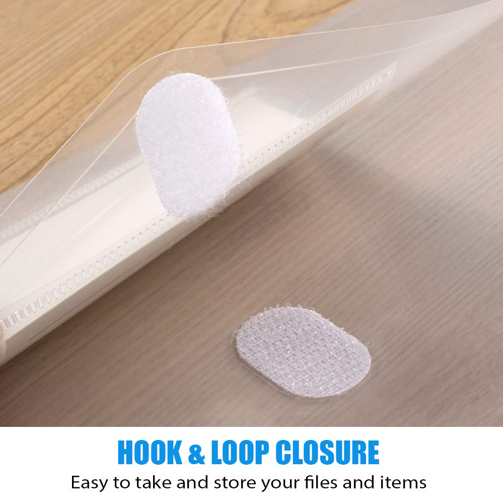 Sooez 24 Pack Plastic Envelopes Poly Envelopes, Clear Document File Folders US Letter A4 Size File Envelopes with Label Pocket for School Home Work Office Organization, Clear