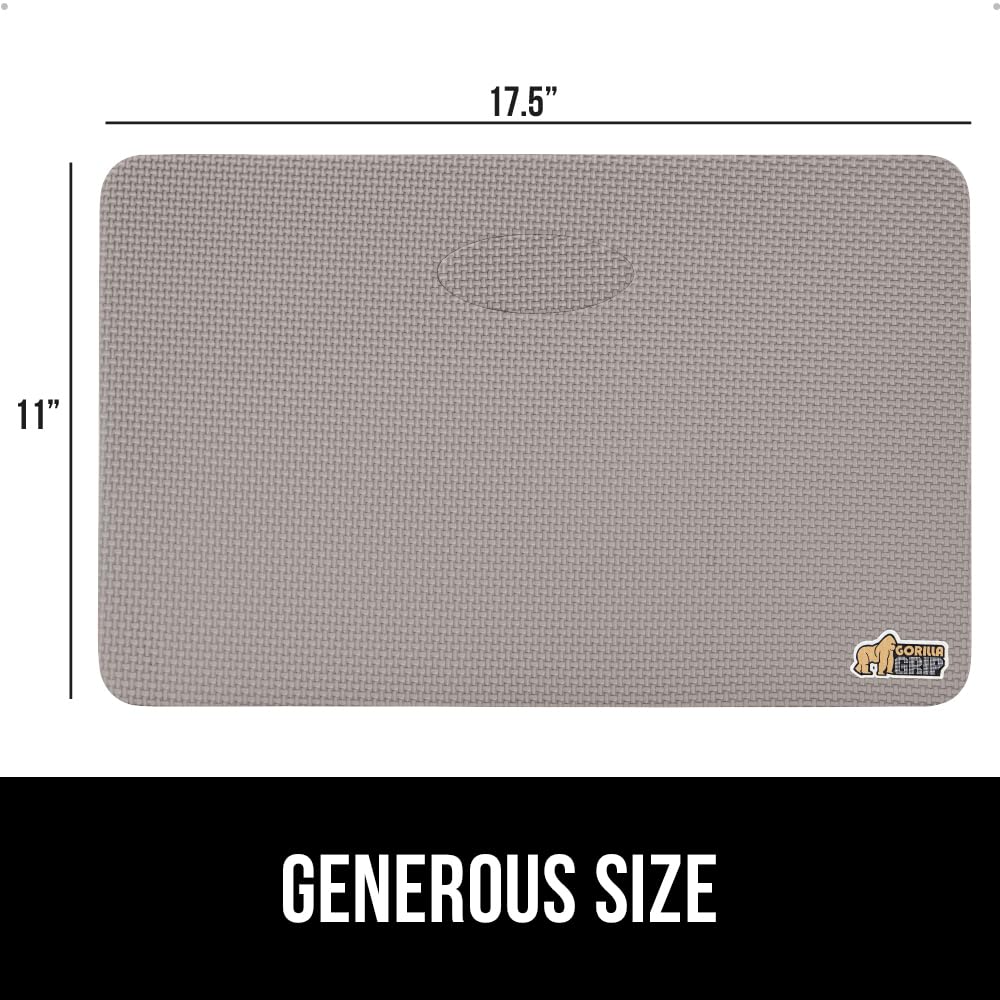GORILLA GRIP® Extra Thick Patent Pending Supportive Foam Kneeling Pad, Large Cushion Knee Pads for Gardening, Baby Bath Time, Dirt and Water Resistant, Workout and Garden Supplies, 17.5x11, Gray