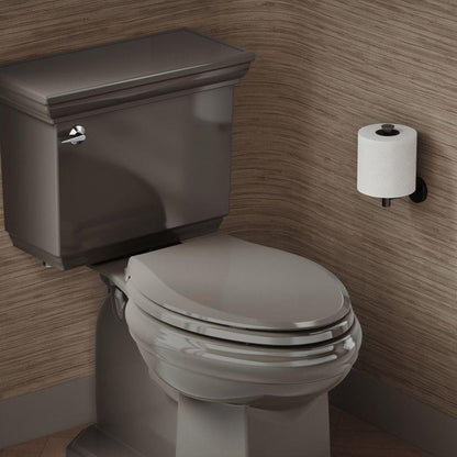 KOHLER 4636-RL-K4 Cachet ReadyLatch Elongated Toilet Seat Slow Close, Soft Close Toilet Seat Quiet Lid, Contoured Grip-Tight Bumpers Installation Hardware, Apartment Essentials, Cashmere (Pack of 2)