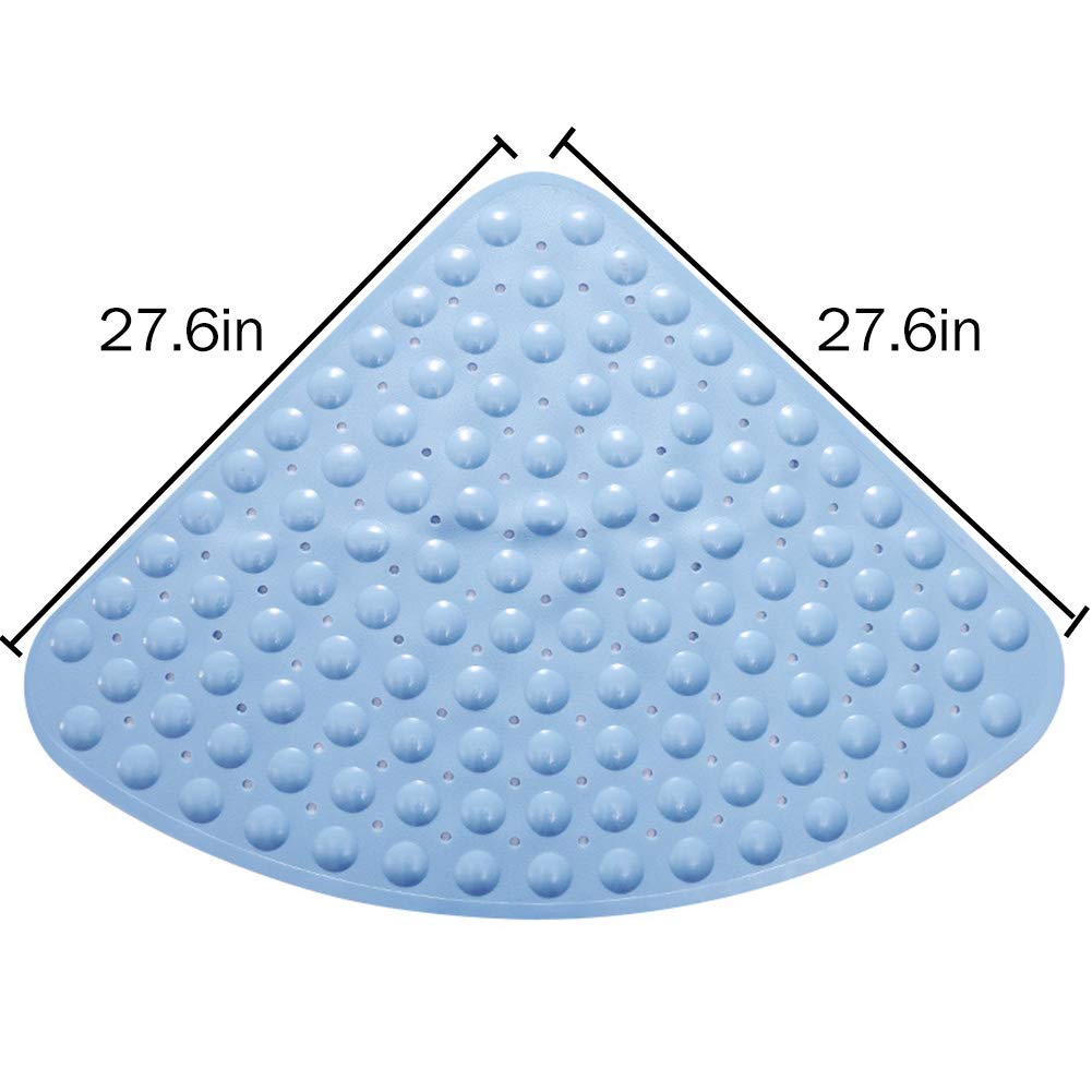 Eanpet Bath Mat Non-Slip Tub Shower Mats Bathtub Mat for Adult Kids, Machine Washable (Triangle, 28 x 28 Inch, Grey)