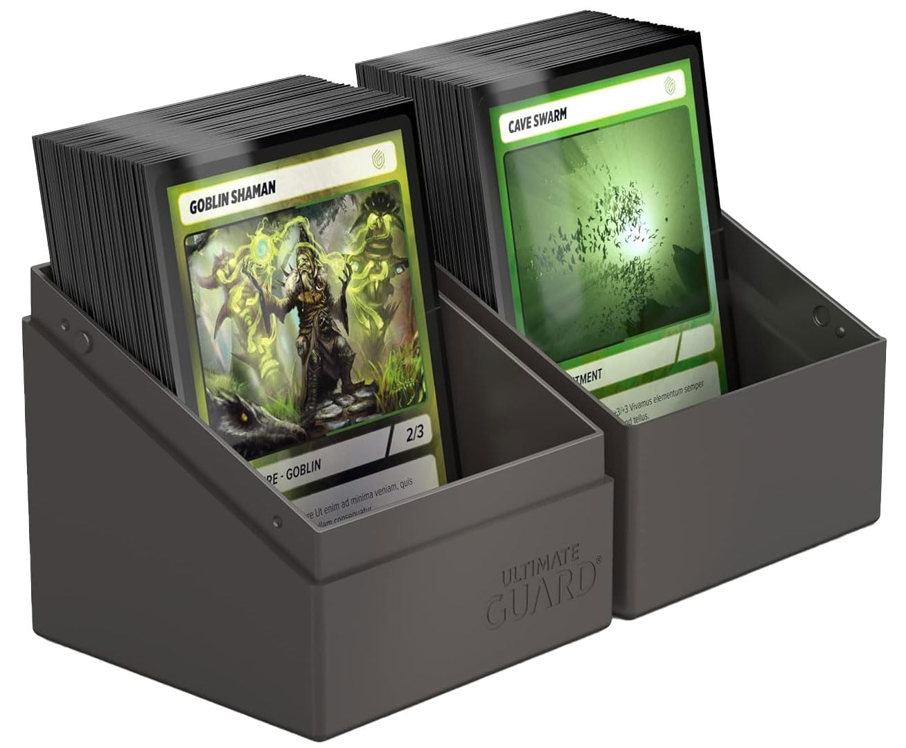 Ultimate Guard Boulder Solid 100+, Deck Case for 100 Double-Sleeved TCG Cards, Grey, Secure & Durable Storage for Trading Card Games, No Transparency