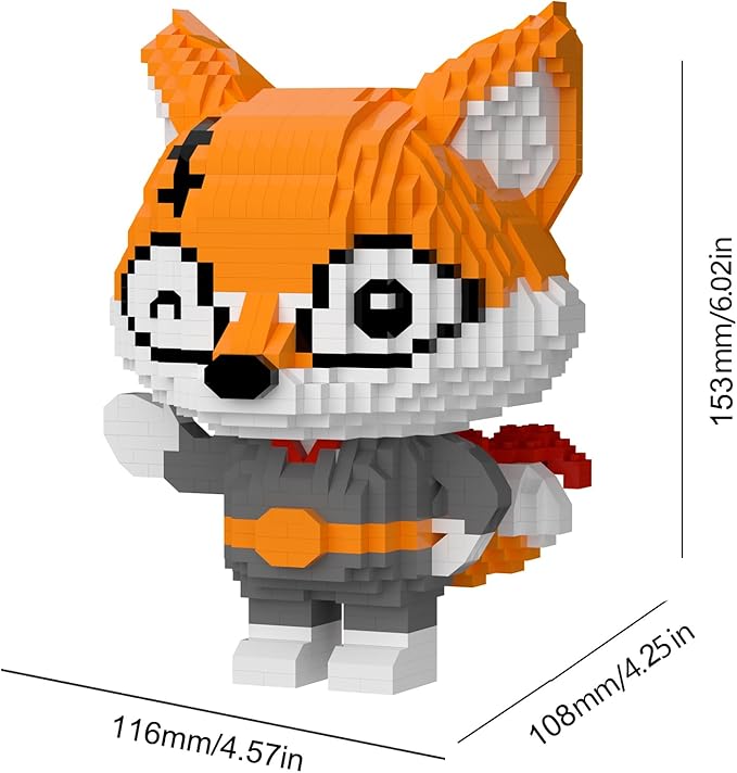 Larcele Animal Series Micro Building Blocks Animal Set DIY Mini 3D Building Toy Bricks1384 Pieces KLJM-07 (Little Fox)