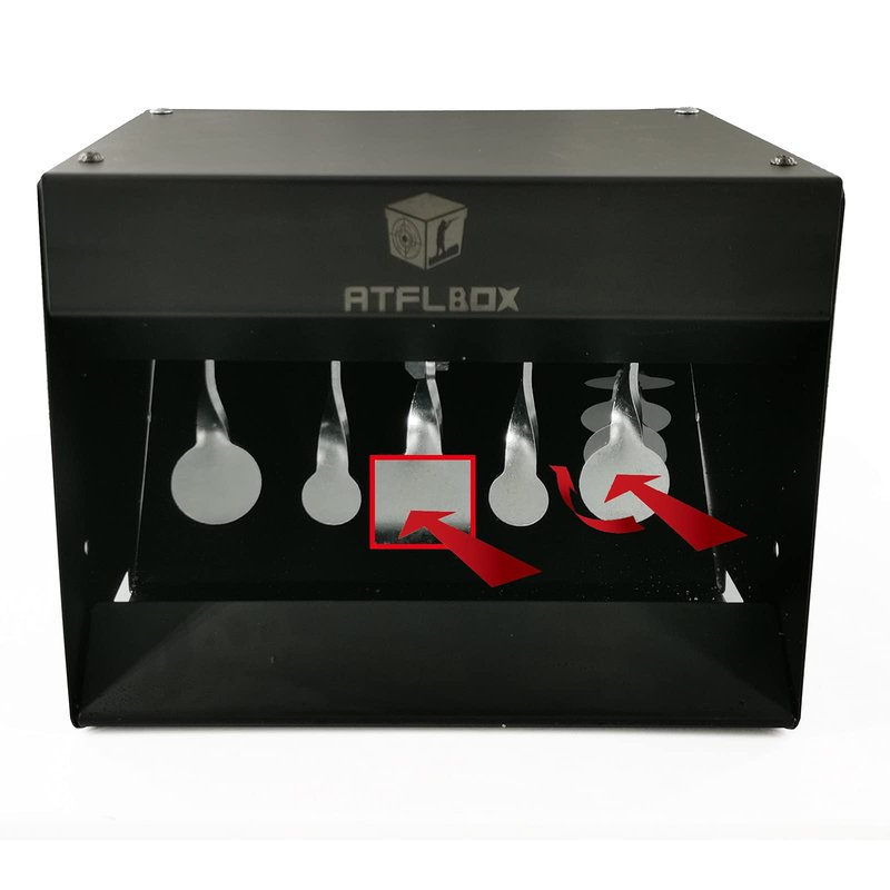 Atflbox Pellet Gun Target Trap Resets with Center Shot, Metal Airgun Rifle Bullet Trap Shooting Target for Backyard, Outdoor, Indoor