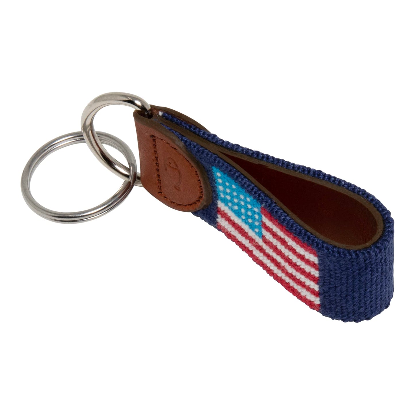 Huck Venture American Flag Needlepoint Key Fob & Keychain (American Flag)