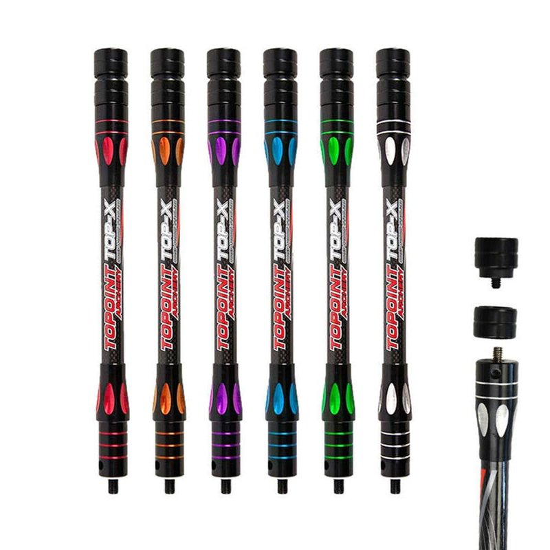 HNZMDY 10 Inch 12 Inch 15 Inch Archery Bow Stabilizer Balance Bar Rod Side Rod Carbon Fiber Stabilizer Dampen Weight for Compound Bow Recurve Bow Accessory (Silver, 12 Inch)