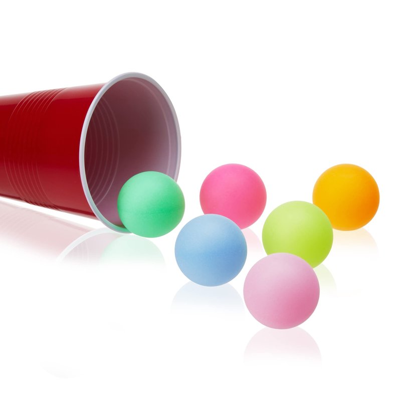 True Colorful Beer Pong Balls - Multi Colored Ping Pong Balls Cool Beer Pong Balls - Neon Ping Pong Balls Plastic Set of 6