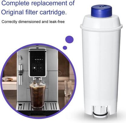 Klamol 4-Pack Coffee Machine Water Filter Replacement Compatible with DeLonghi DLSC002, for Magnifica Evo, Dinamica Plus, Eletta Explore, ECAM, ETAM, ESAM Series Espresso Machines