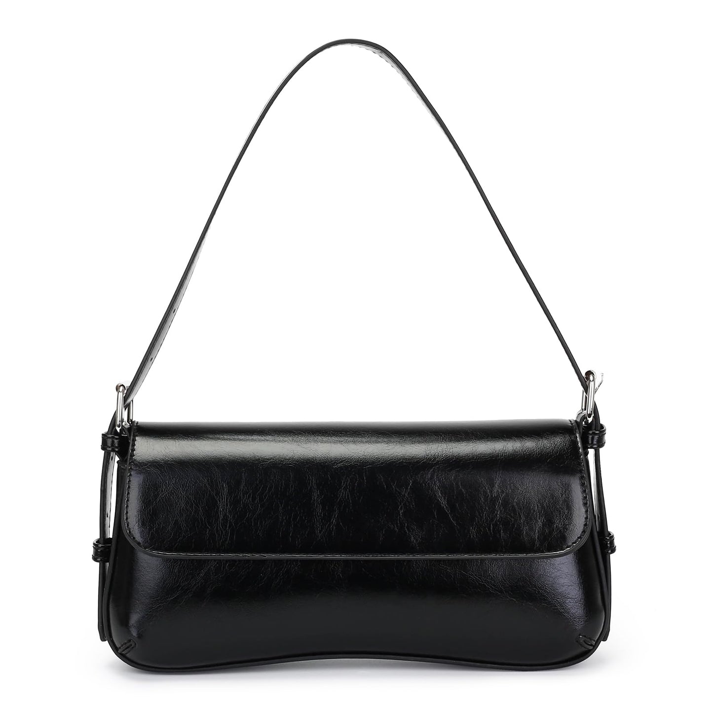 Herald Small Shoulder Bag for Women, Cute Going Out Purse Trendy Mini Clutch Hobo Handbag with Adjustable Strap (Black)