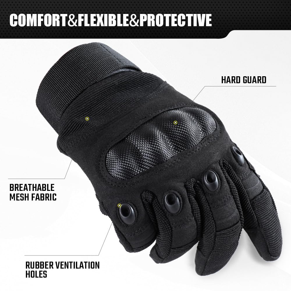 MVPTOO Touchscreen Padded Palm Gloves for Men Medium