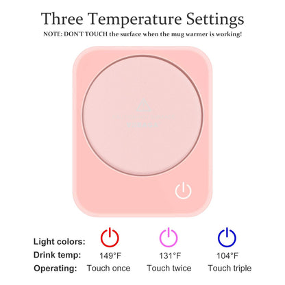 VOBAGA Coffee Mug Warmer for Desk with Auto Shut Off & 3-Temp Settings, Coffee Cup Warmer with Smart Safety Alert Home Office Accessory, Perfect for Coffee, Tea, Milk (No Mug)