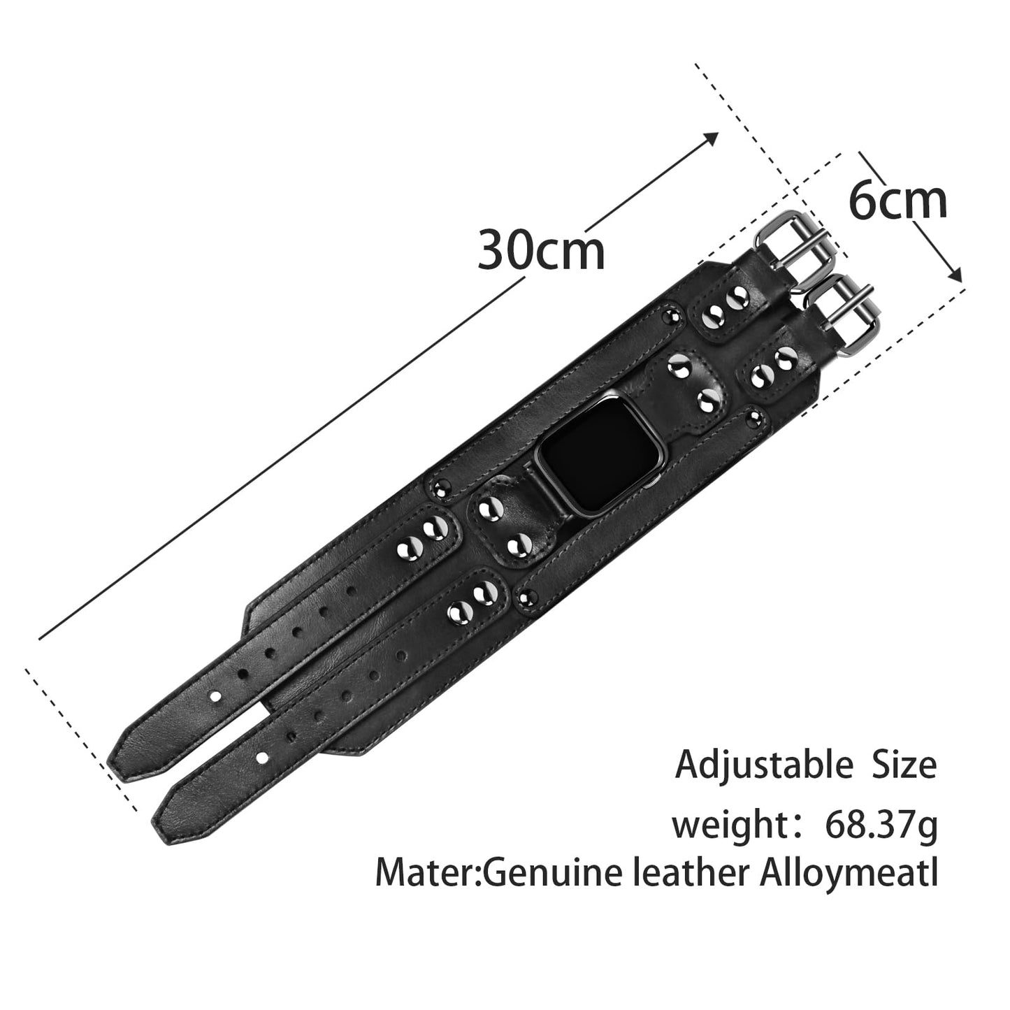 VIQIV Smart Watch Bracelet Bands Compatible with Apple Watch 42mm/44mm/45mm/49mm Smartwatch Straps for Iwatch Series Ultra/9/8/7/6/5/4/3/2/1/SE for Men Women, Handmade Genuine Leather Wristband
