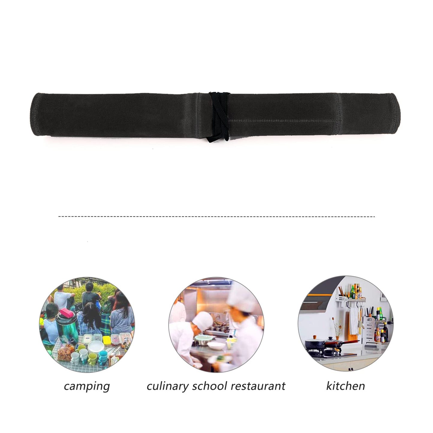 HERSENT Knife Roll,Chef’s Knife Roll Case,Knife Bag,Waxed Canvas Cutlery Knives Holders,Home Kitchen Cooking Tools And Utensils Wrap Bag Wallet,Multi-Purpose Brush Roll Bag,Travel Tool Roll Pouch