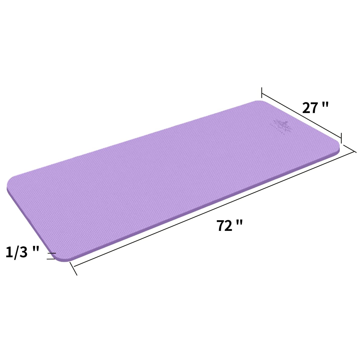 Hatha Yoga Thick TPE Yoga Mat 72"x 27"x1/3 inch Non Slip Eco Friendly Exercise Mat for Yoga Pilates & Floor Workouts (purple)