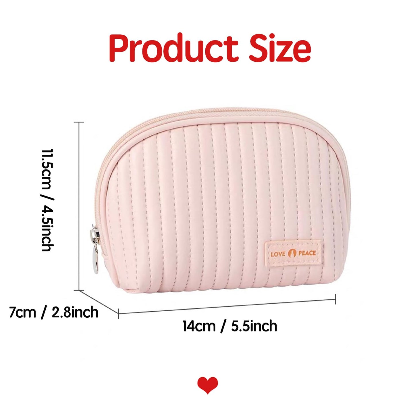 Duleylv Small Makeup Bag for Purse Mini Cosmetic Pouch Waterproof Makeup Organizer for Women Small Cosmetic Bag PU Leather Travel Makeup Bag Lipstick Bag with Zipper Pink