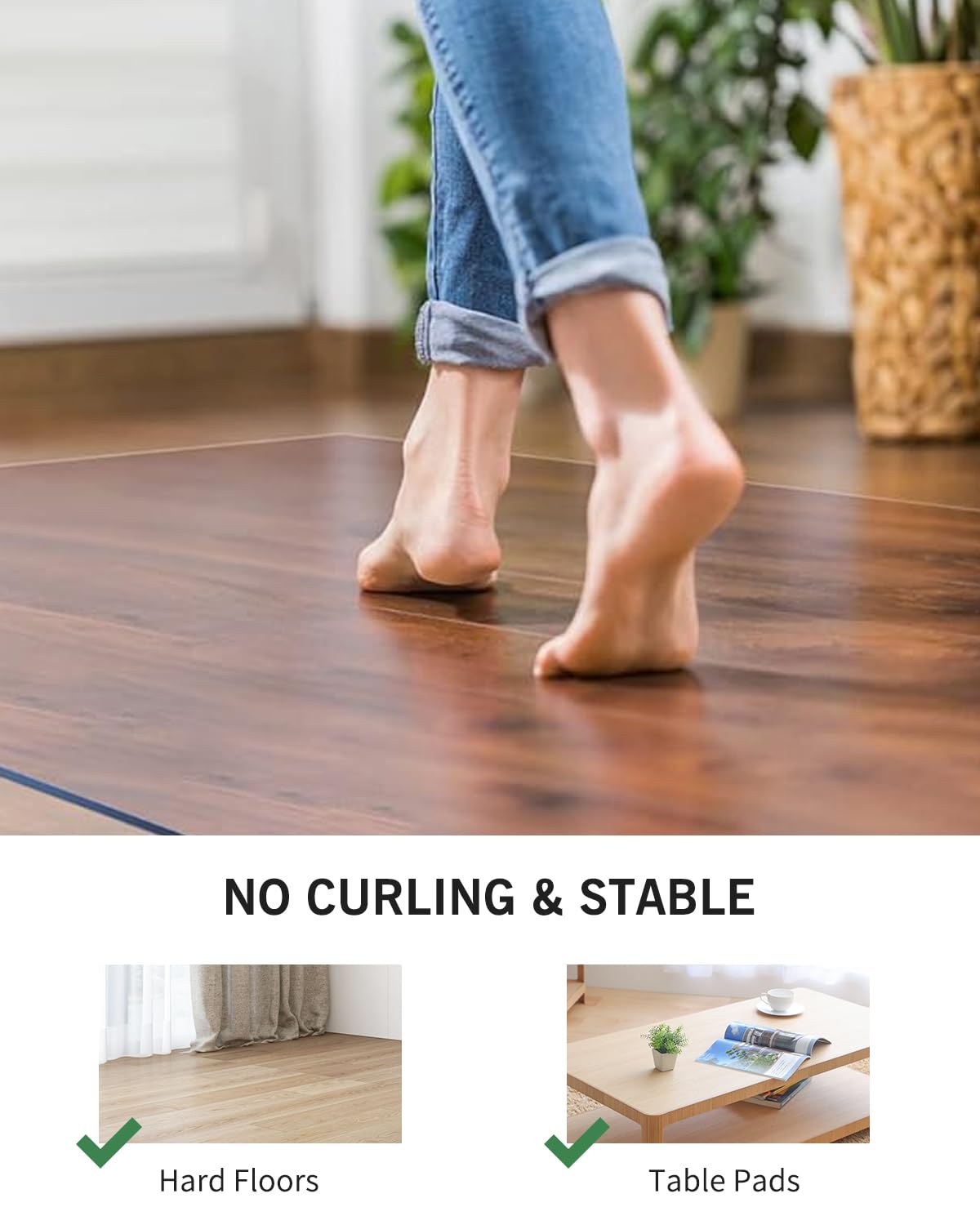 FURKIT Area Mat for Floor, 8'×10' Transparent PVC Area Rug for Home, Waterproof Durable Hard Floor Protector for Dining Room, Large Anti-Scratch Floor Mats for Bedroom, Living Room