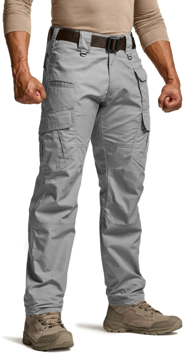 CQR Men's Tactical Pants, Water Resistant Ripstop Cargo Pants, Lightweight EDC Work Hiking Pants, Outdoor Apparel, Duratex Mag Pocket Stone, 42W x 32L