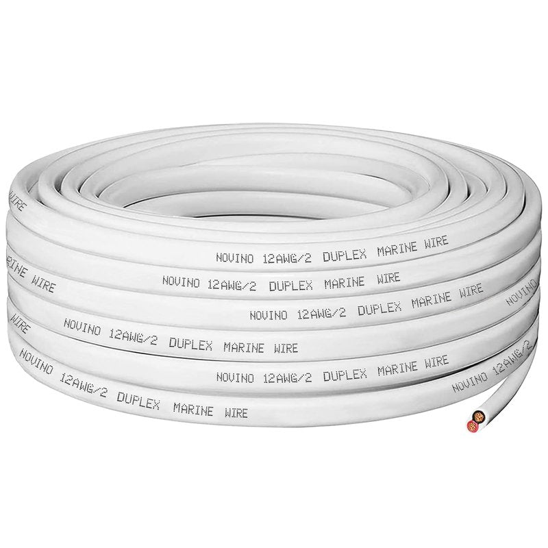 12 Gauge Marine Wire,12 AWG 200ft Duplex Marine Grade Wire Tinned Copper Heavy Duty Sheathed Cable for Boat/Automotive/RV/Camper/Trailer Outdoor Use