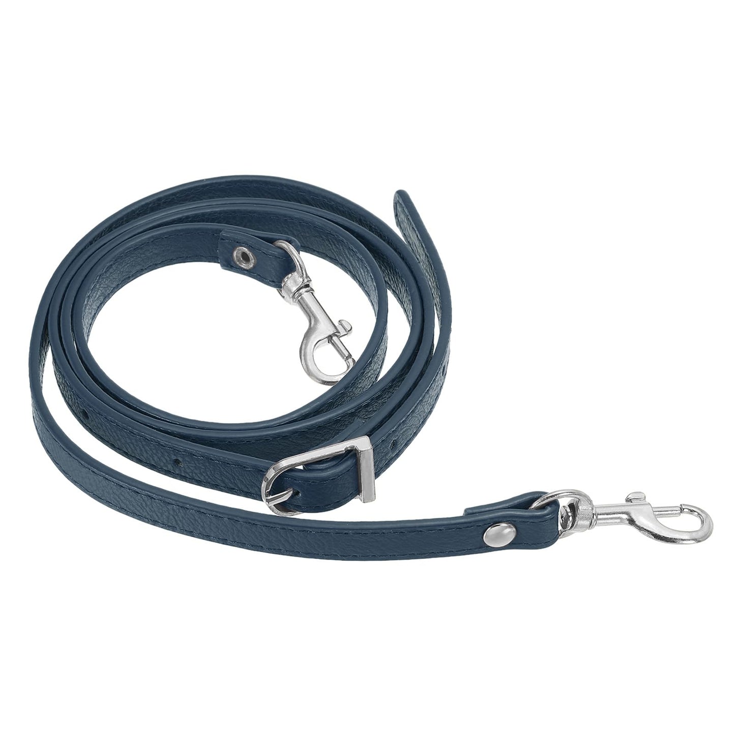 PATIKIL Leather Purse Strap Replacement 47 Inch, PU Adjustable Shoulder Crossbody Replacement Strap with Silver Hardware, Navy Blue