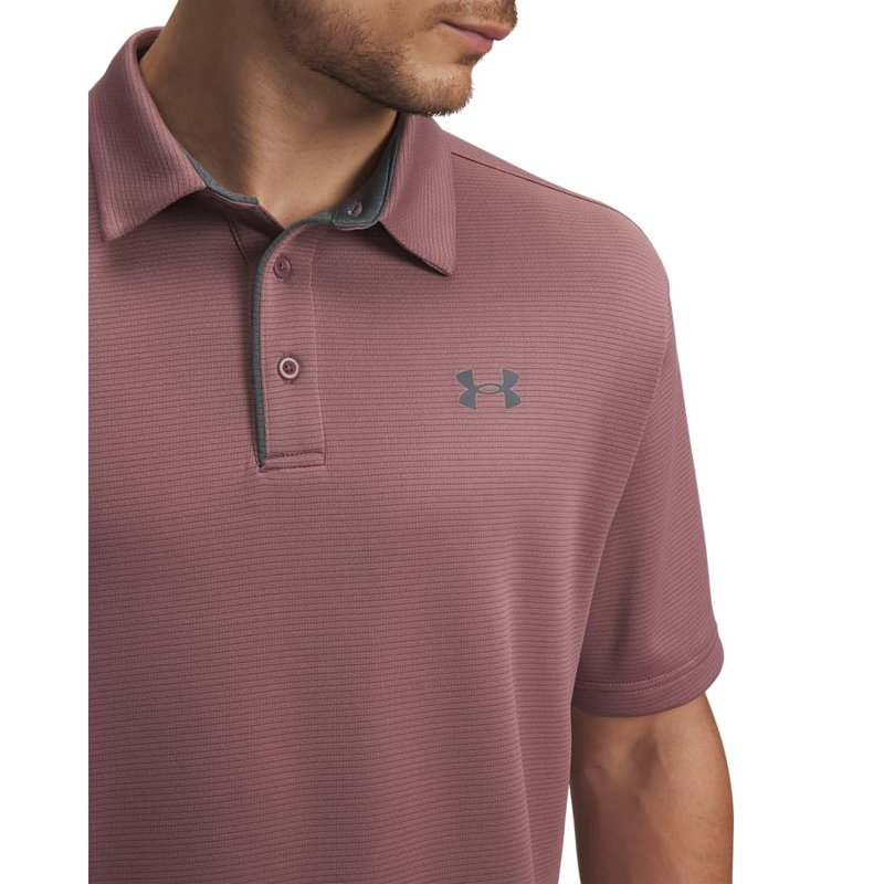 Under Armour Men's Tech Golf Polo, (651) Maroon Mist / / Pitch Gray, X-Large