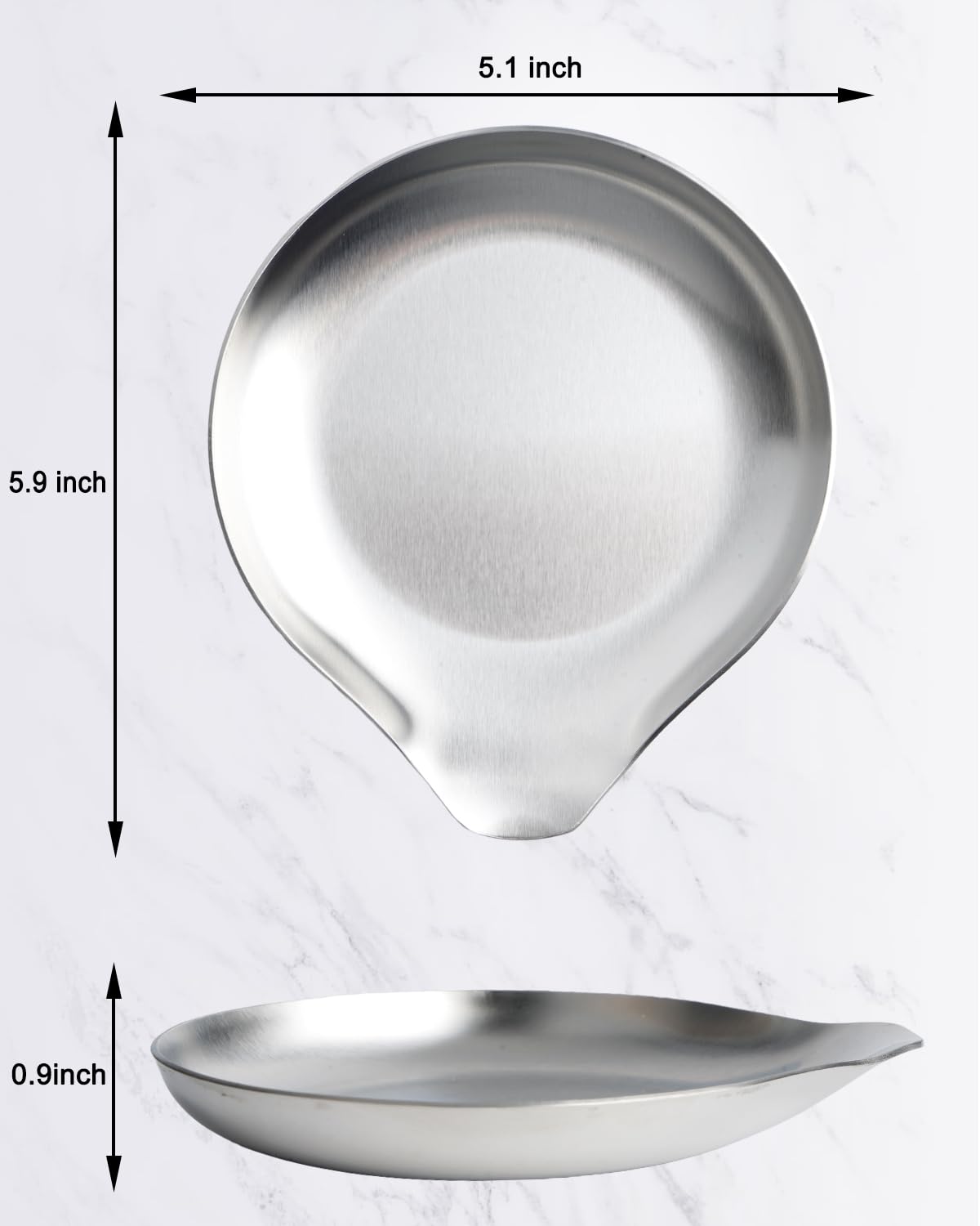 VanlonPro Stainless Steel Spoon Rest, Spatula Ladle Holder, Stainless Steel Utensil Spoon Rest Holder, Brushed Finish, Dishwasher Safe 5.9 x 5.1 Inch (Round Silver 1PC)