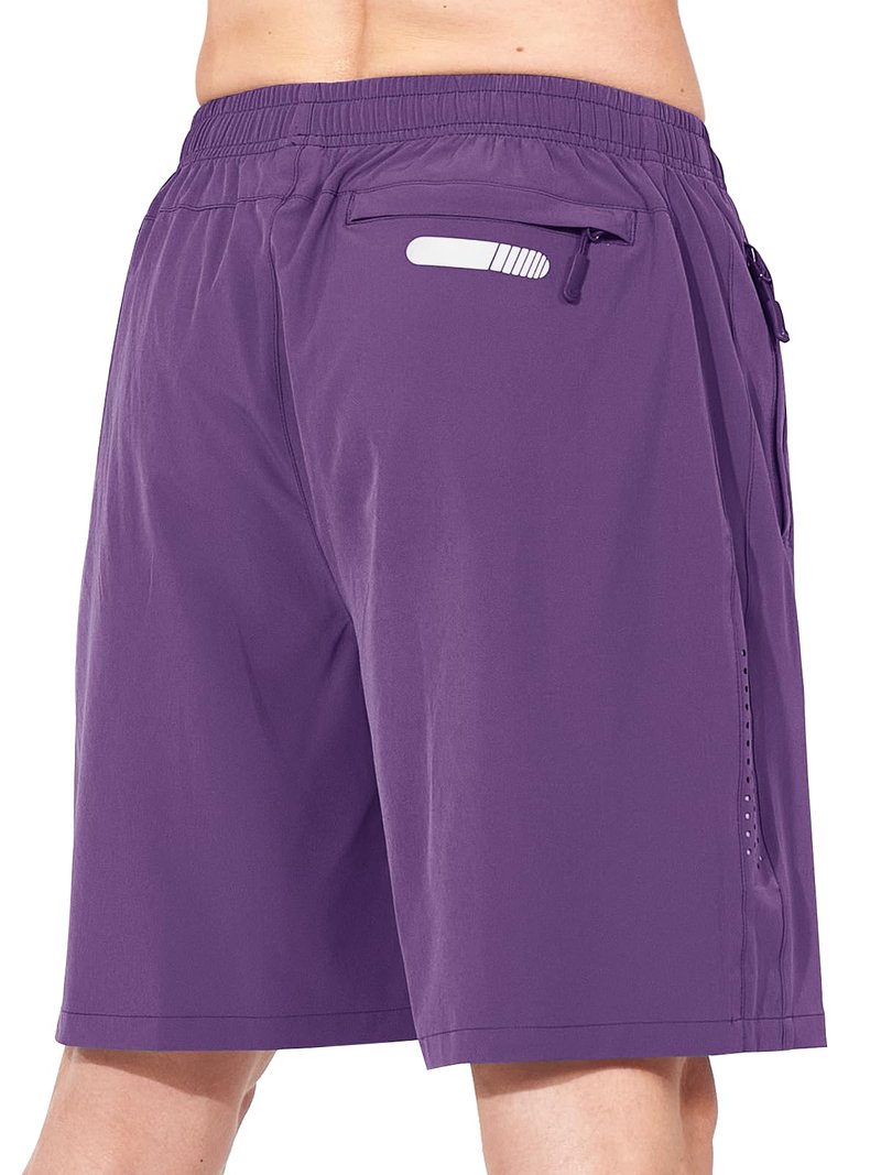 NORTHYARD Men's Athletic Running Shorts Gym Workout 7"/9"/5" Quick Dry Lightweight Sports Basketball Tennis 3 Zipper Pockets Purple M