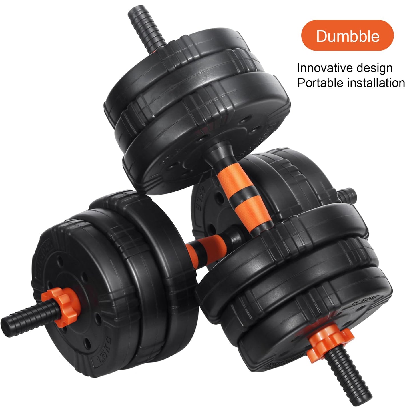 EDOSTORY Adjustable Dumbbell Set, 22/44/66/88lbs Free Weights, 4-in-1 Barbell & Kettlebell Set, Non-slip Handles, Fitness for Men & Women