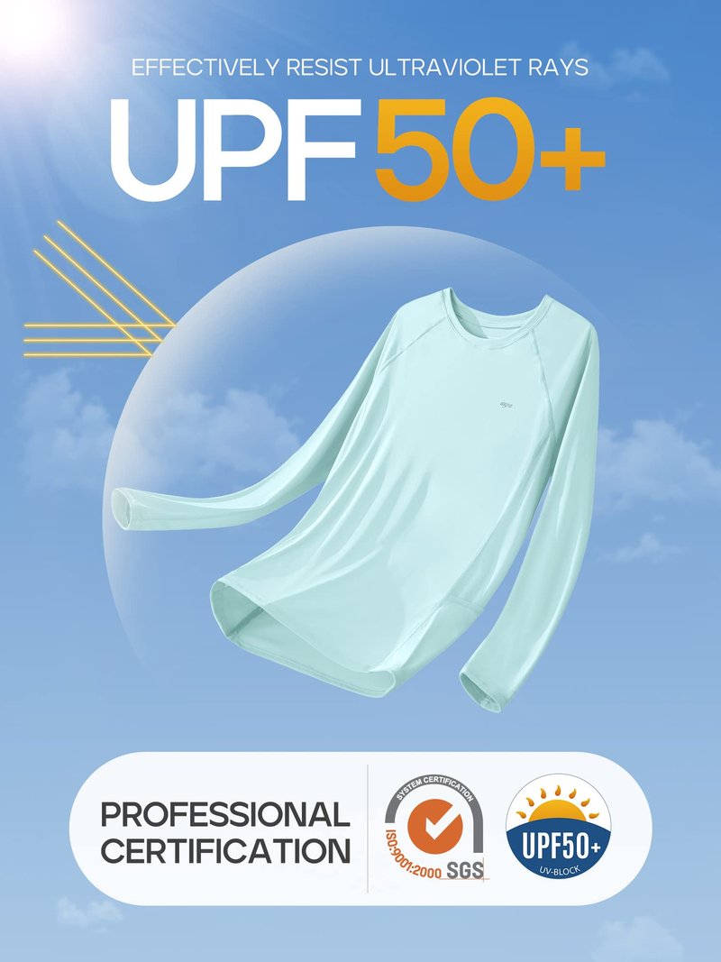 IUGA Rash Guard for Women UPF 50+ SPF UV Protection Long Sleeve Workout Tops with Pockets Dry Fit Hiking Swim Shirt