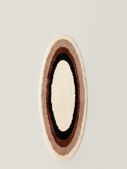 WENSHUO Ripple Oval Rug - Retro Brown Area Rug,Microfiber Absorbent Non-Slip Throw Rug,TPR Non-Slip Bottom, （47.3" L × 17.72" W）