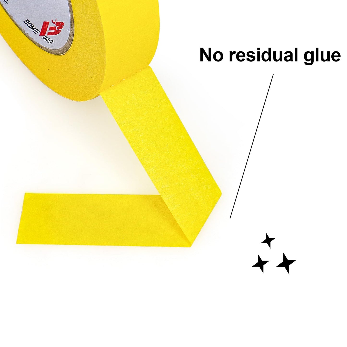 BOMEI PACK Yellow Painters Tape 1 Inch Bulk - Paint Tape 6 Rolls x 1 Inch x 60 Yards - Painter's Tape Yellow Masking Tape for Walls Painting, DIY Crafting, and School Projects, Total 360 Yards