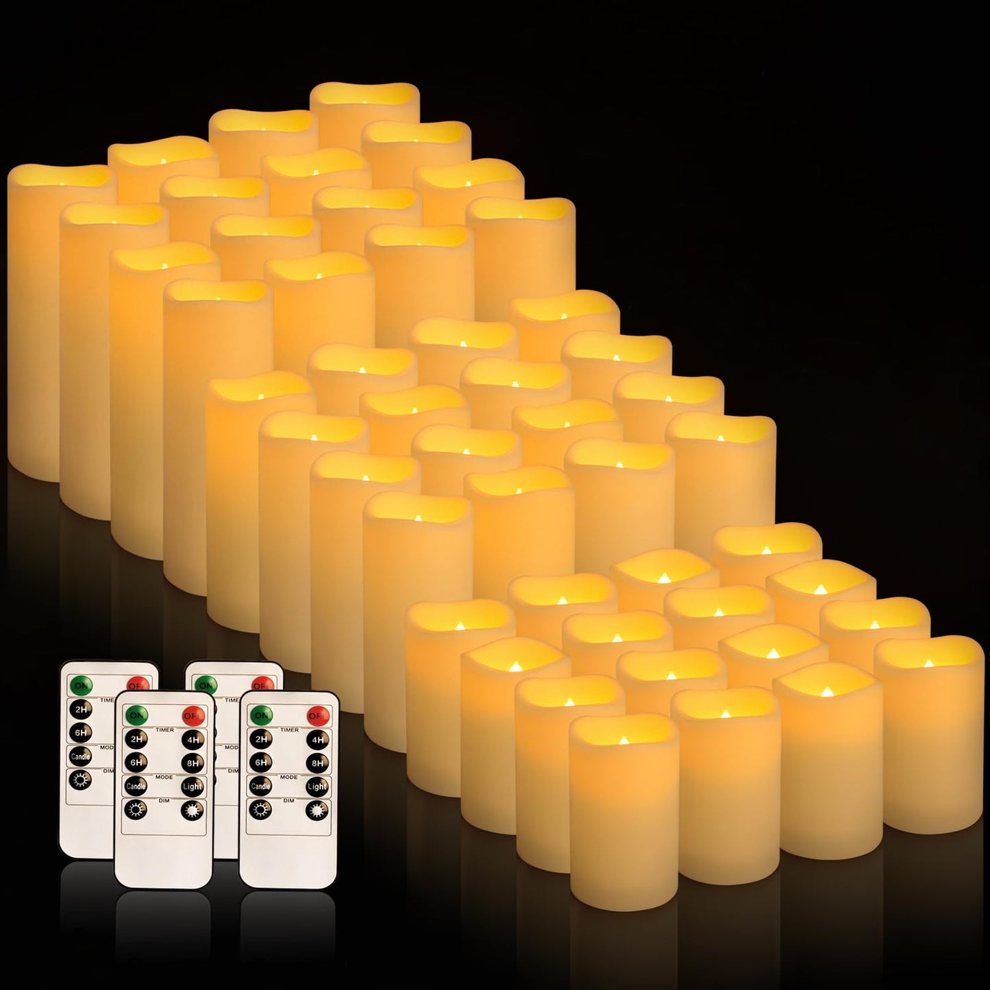 fclayvts 48-Pack LED Flameless Candles with Remote Control - Perfect for Home, Parties, and Special Occasions - Create a Magical Ambiance Effortlessly(Three Sizes)