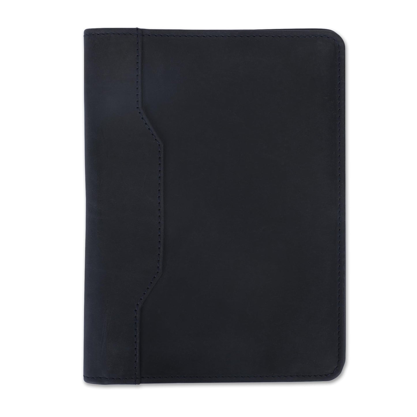 CestAntiQ Leather Junior Padfolio for Men Women Business Portfolio Folder Compact 5 x 8 Legal Pad Organizer with Pen Loop Professional Resume Interview Document Holder Padfolio (Blue)
