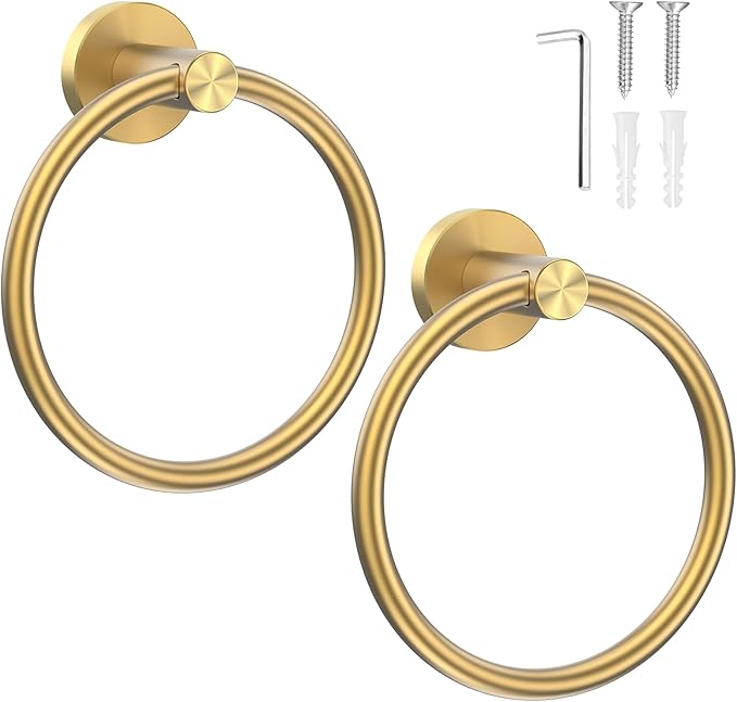 SetSail Towel Holder for Bathroom Wall Gold Towel Ring Stainless Steel Hand