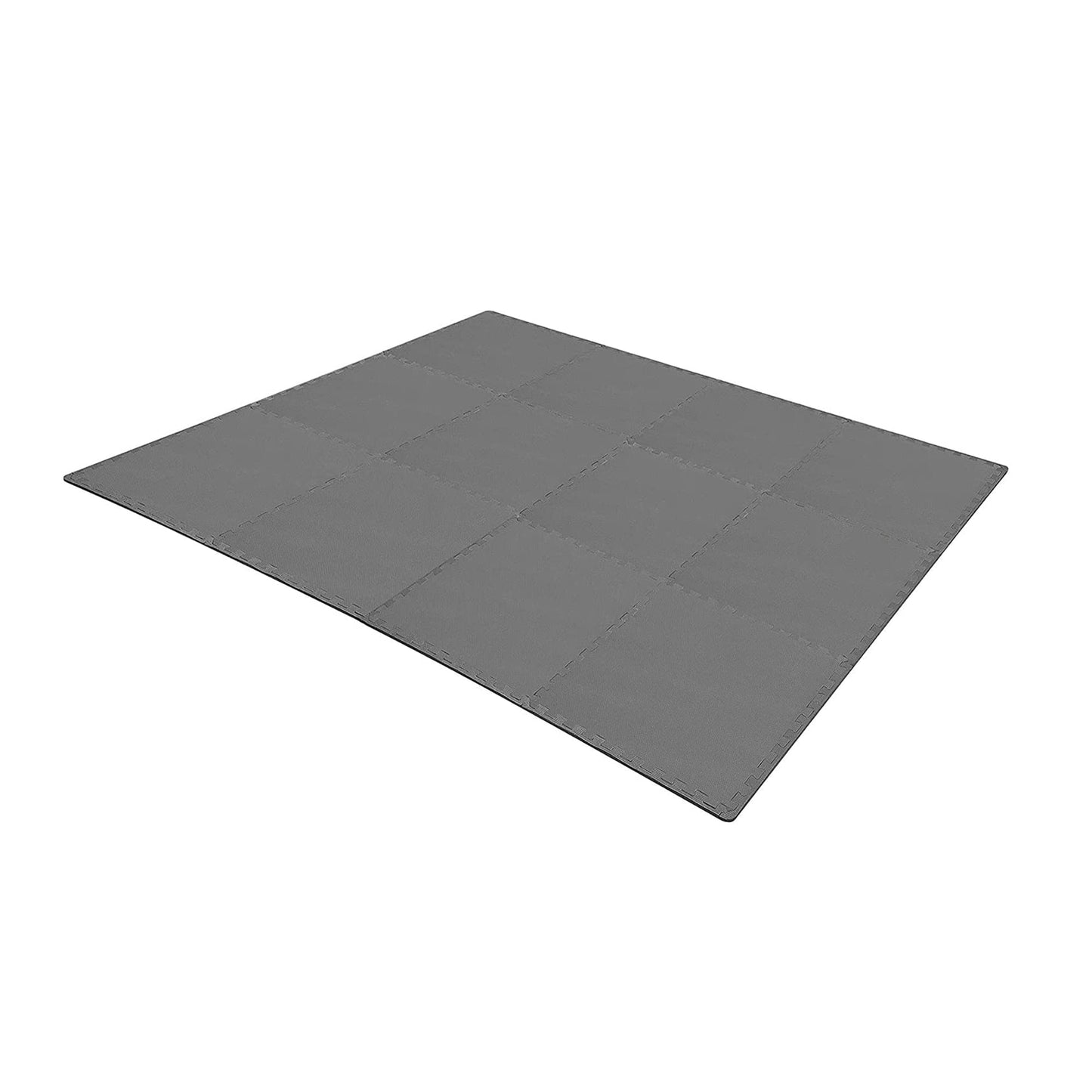 BalanceFrom Puzzle Exercise Mat 1/2" Thick, EVA Interlocking Foam Floor Tiles for Home Gym, Mat for Home Workout Equipment, Floor Padding for Kids, Gray, 24 in x 24 in x 1/2 in, 48 Sq Ft - 12 Tiles