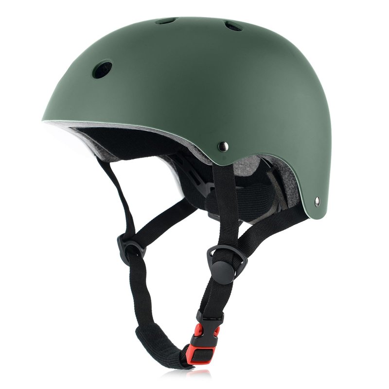 OUWOR Adult Skateboard Bike Helmet for Men and Women, Lightweight Adjustable, Multi-Sport for Bicycle Skate Scooter (Blackish Green, Large)
