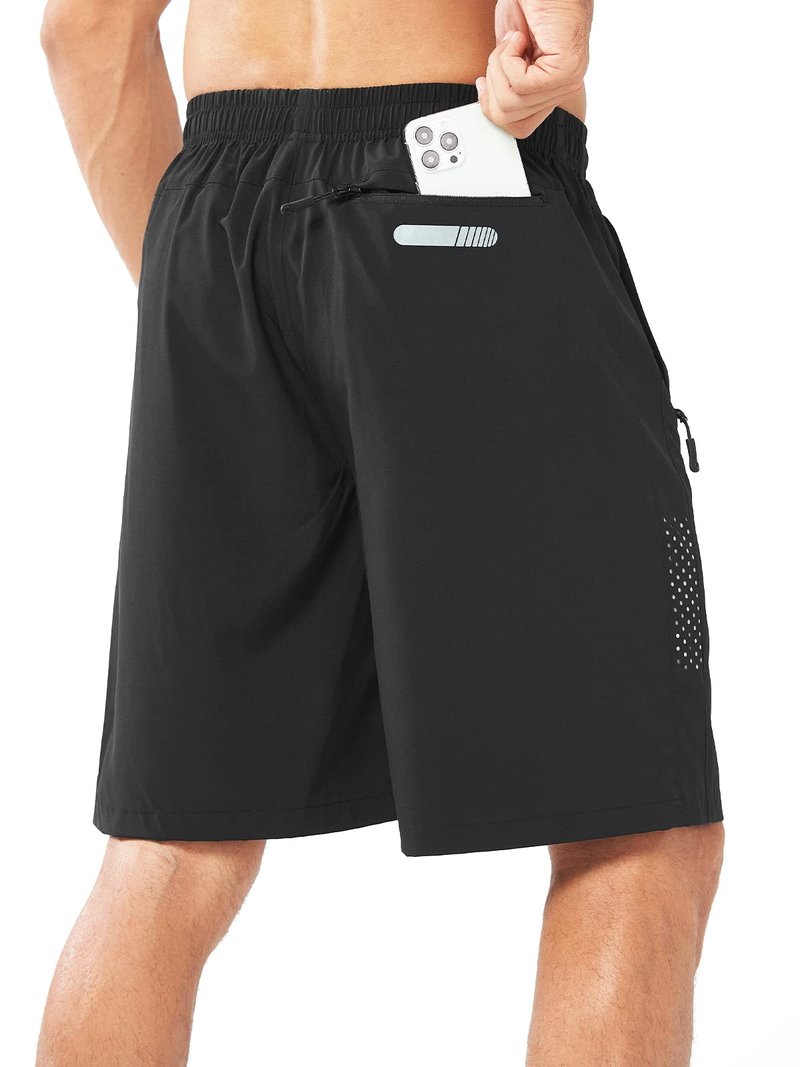 NORTHYARD Men's Athletic Running Shorts Gym Workout 7"/9"/5" Quick Dry Lightweight Sports Basketball Tennis 3 Zipper Pockets Black-9inch S
