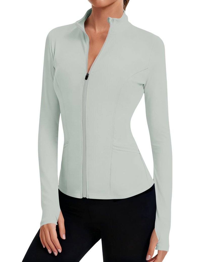LOMON Hiking Jacket Women Gym Shirts Woman Athletic Jackets for Women Full Zip Active Long Sleeve Tops L