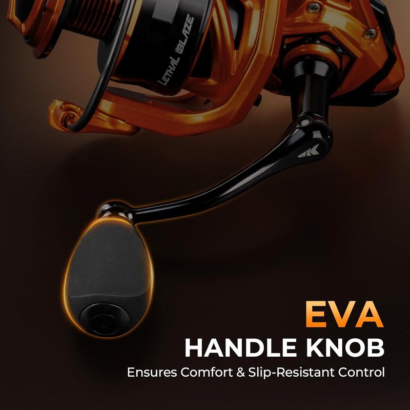 KastKing Lethal Blaze Spinning Fishing Reel - 17.6LB Max Drag, 5.2:1 Gear Ratio, Ultra-Smooth for Bass & Trout Fishing