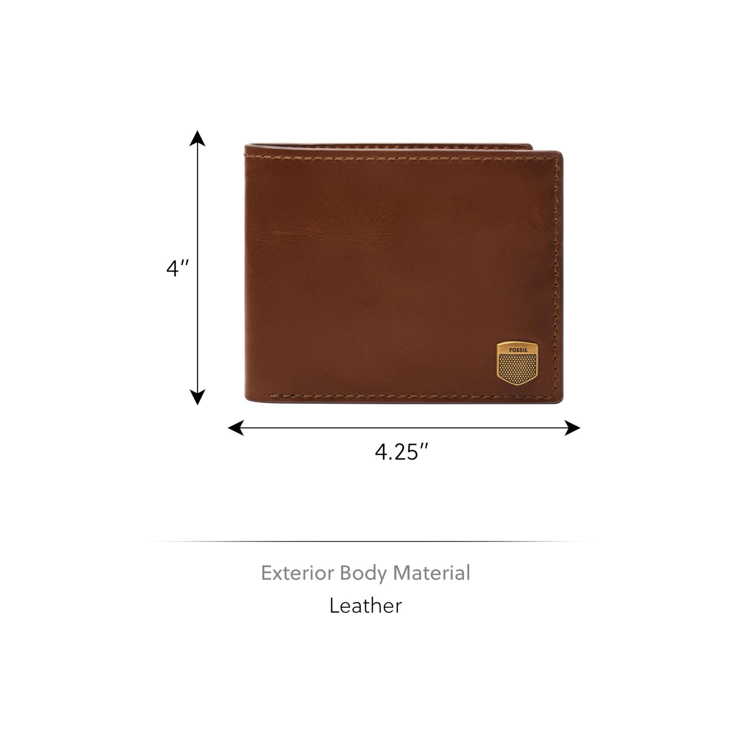 Fossil Men's Bifold Leather Wallet, Hayes Leather Bifold with Flip ID Wallet for Men, Brown