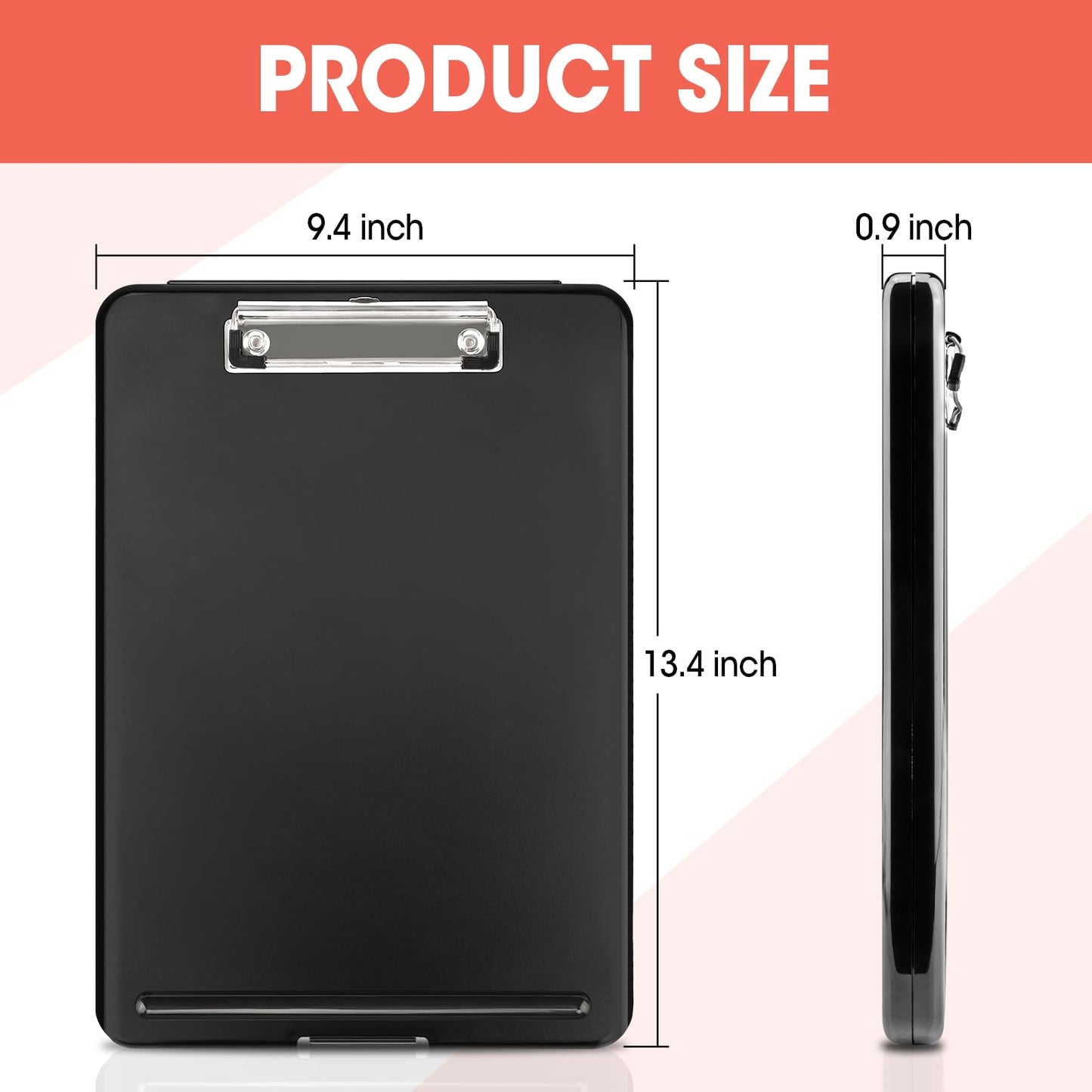 6 Pack Clipboard with Storage, High Capacity Storage Clipboard 8.5 x 11 with Pen Holder, Letter / A4 Size, Inner Plastic Folder Attached for Teacher Office Home, Size 13.4 x 9.4 x 0.9 in